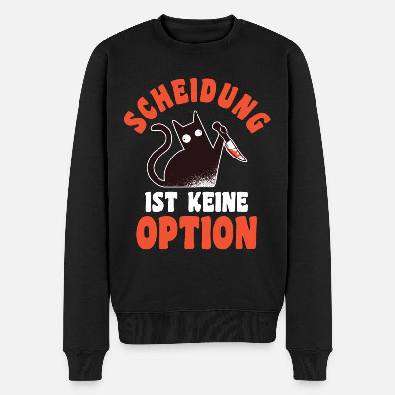 Geschieden Scheidung Katze Scheidungsparty - Männer Premium Bio Pullover - Schwarz