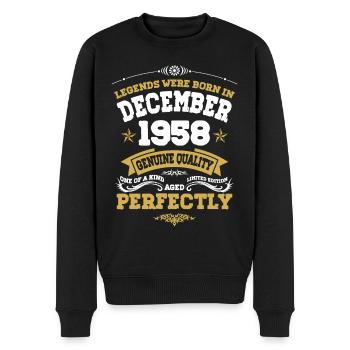 Vintage Aged Perfectly December 1958 - Men's Premium Organic Jumper - black - Front - Nico (187cm)
