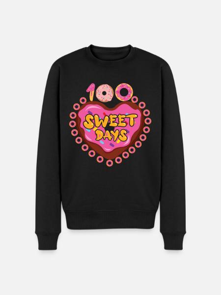 100e jour Sweet Happy 100 jours d’école - Pull Premium bio Homme - noir