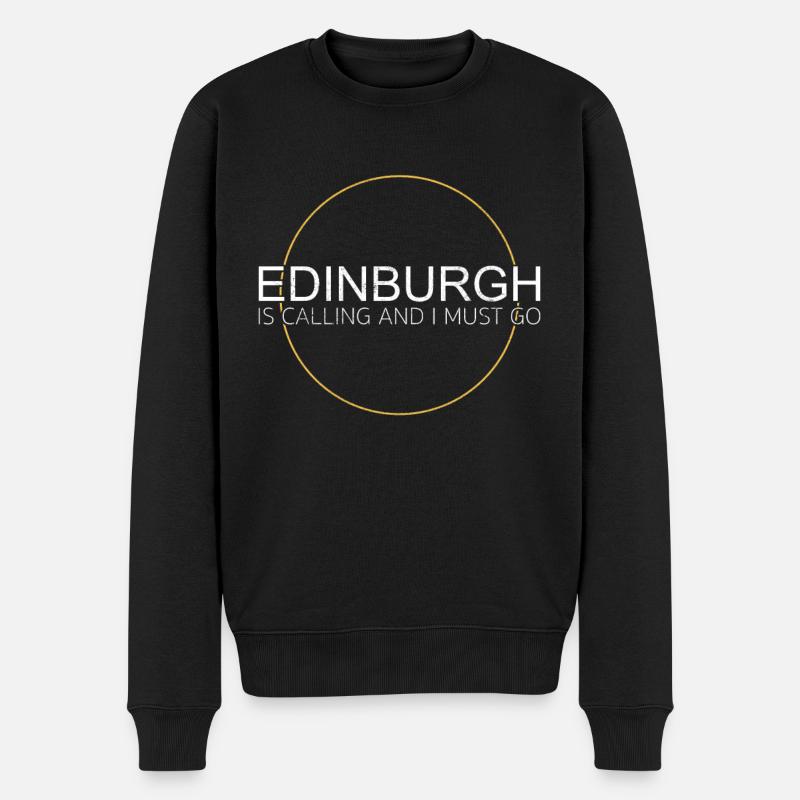 Edinburgh Spruch - Männer Premium Bio Pullover - Schwarz