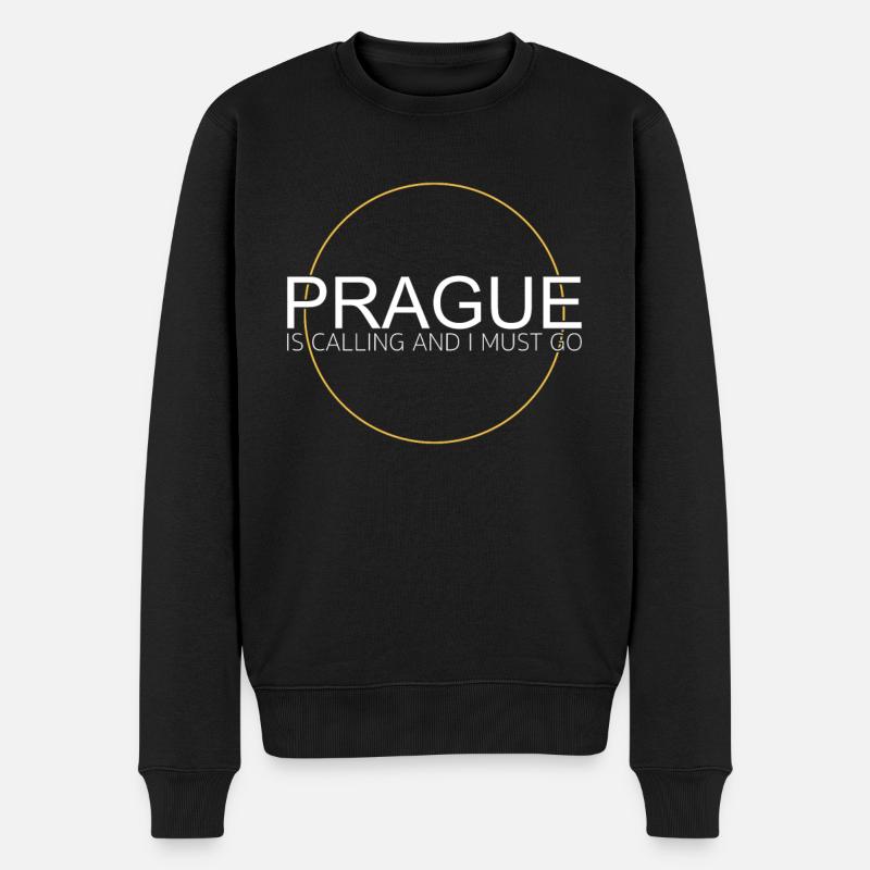 Prag - Männer Premium Bio Pullover - Schwarz