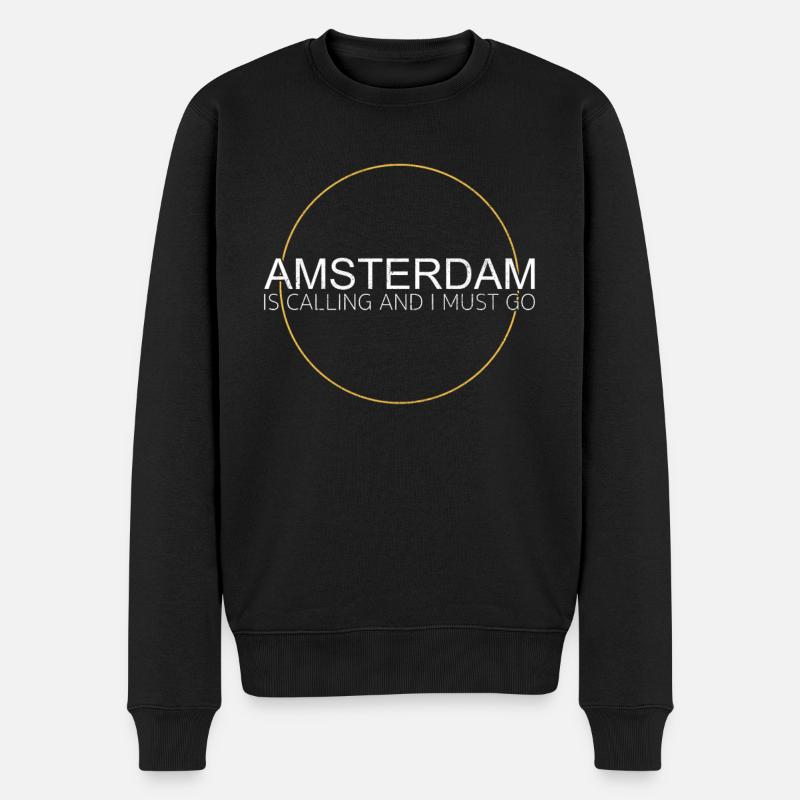 Amsterdam - Männer Premium Bio Pullover - Schwarz