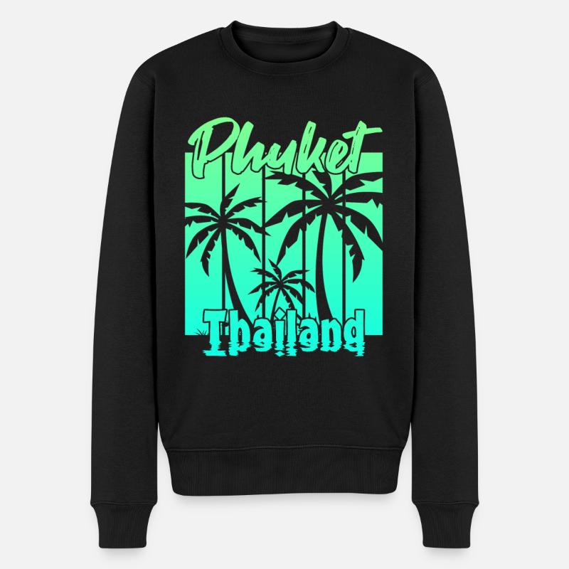 Phuket Thaïlande Coucher de soleil - Pull Premium bio Homme - noir