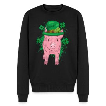 Glücksschwein Silvester - Männer Premium Bio Pullover - Schwarz - Vorne - Nico (187cm)