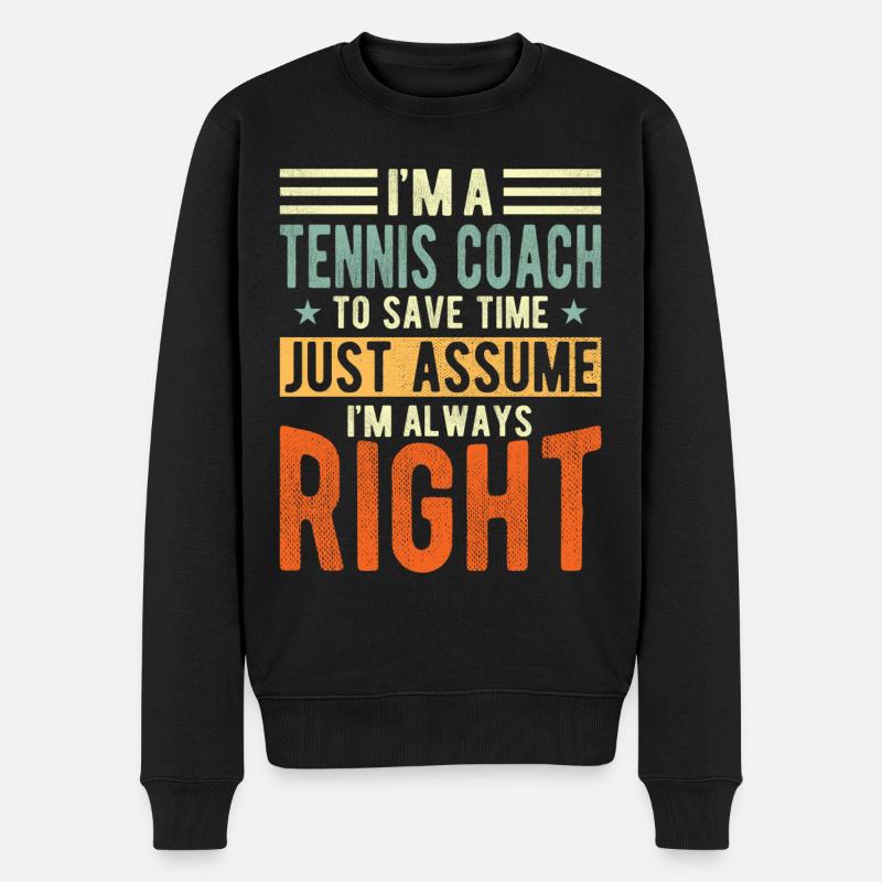 Tennistrainer - Männer Premium Bio Pullover - Schwarz