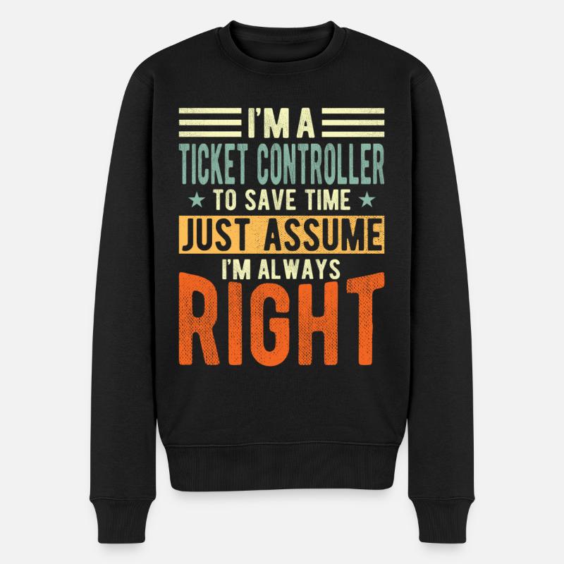 Contrôleur de billets - Pull Premium bio Homme - noir