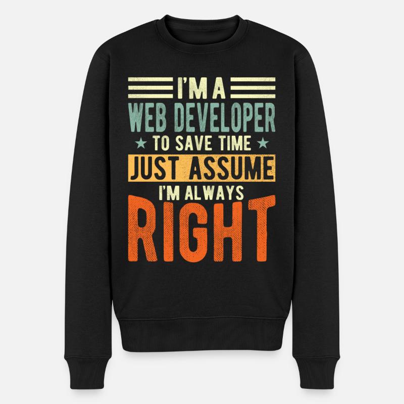 Web Developer - Men's Premium Organic Jumper - black