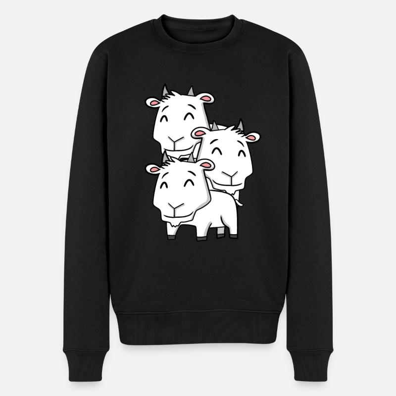 Chèvres mignonnes - Chèvre - Pull Premium bio Homme - noir