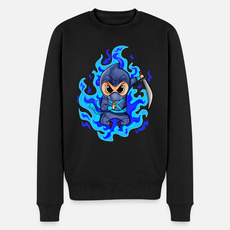 Ninja - Männer Premium Bio Pullover - Schwarz