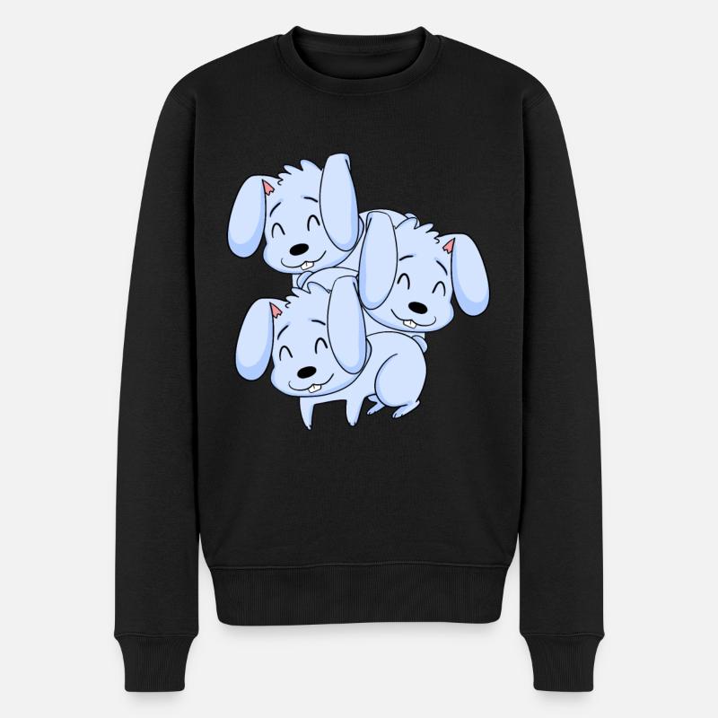 Lapins mignons - Motif de lapin - Pull Premium bio Homme - noir