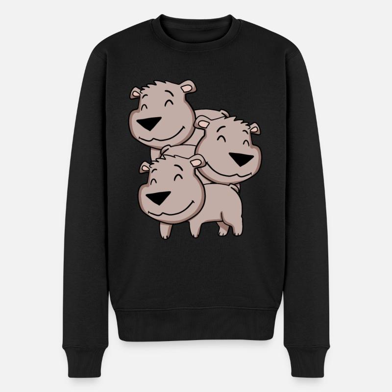 Niedliche Bären - Bär - Männer Premium Bio Pullover - Schwarz