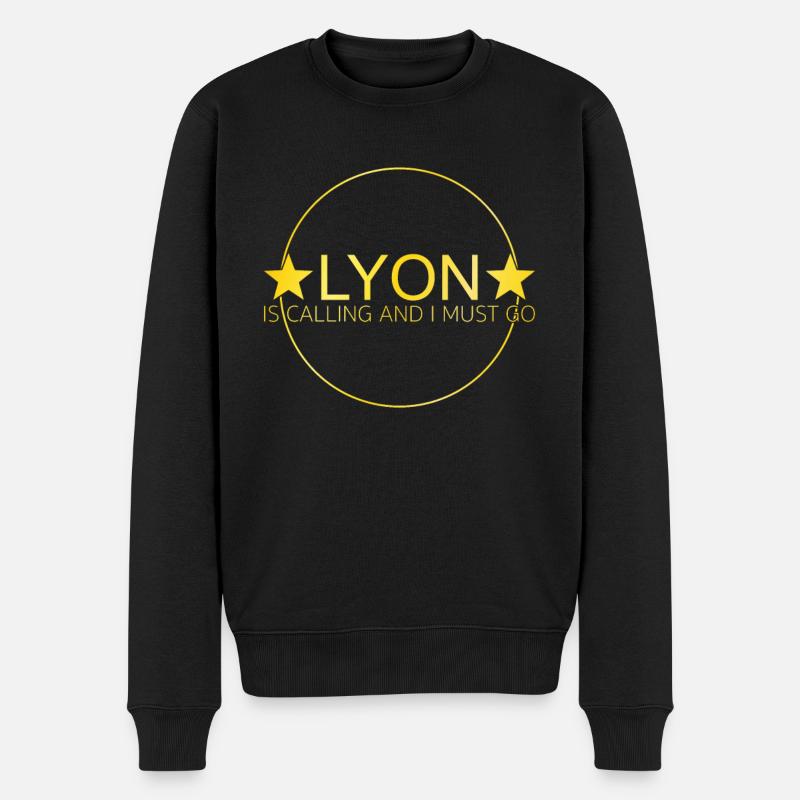 Lyon Spruch - Männer Premium Bio Pullover - Schwarz