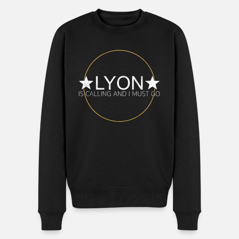 Lyon Spruch - Männer Premium Bio Pullover - Schwarz