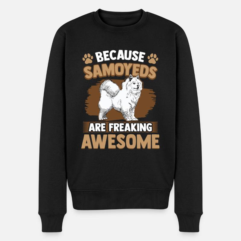 Samojede sind fantastisch Samojedenspitz - Männer Premium Bio Pullover - Schwarz