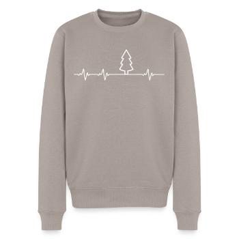 Herzschlag Weihnachten Weihnachtsdekoration - Männer Premium Bio Pullover - Taupe - Vorne - Nico (187cm)