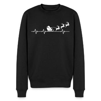 Herzschlag Weihnachten Weihnachtsdekoration - Männer Premium Bio Pullover - Schwarz - Vorne - Nico (187cm)