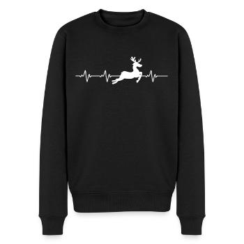 Herzschlag Weihnachten Weihnachtsdekoration - Männer Premium Bio Pullover - Schwarz - Vorne - Nico (187cm)