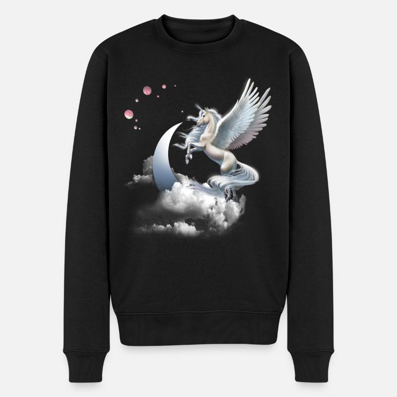 Einhorn Geschenk- Einhorn Tshirt - Männer Premium Bio Pullover - Schwarz