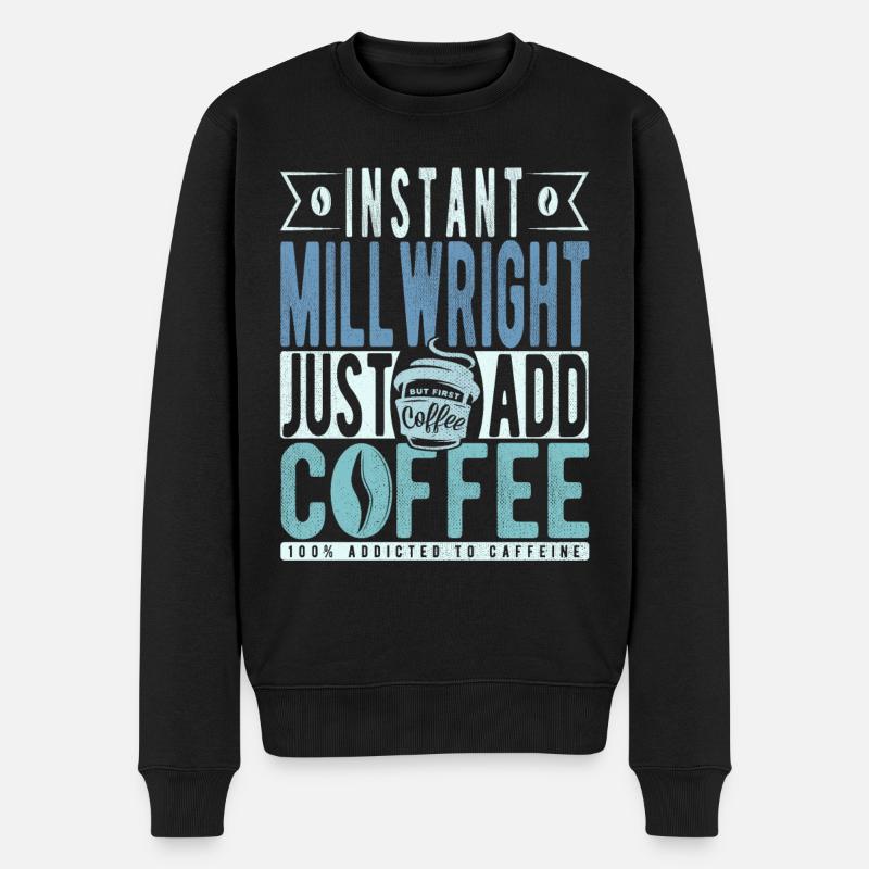 Millwright Coffee Quote - Men's Premium Organic Jumper - black