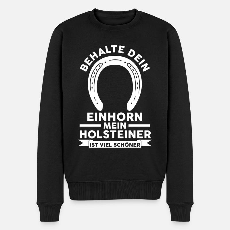 Pferd Reitsport Reiten Pferdesport Holsteiner - Männer Premium Bio Pullover - Schwarz