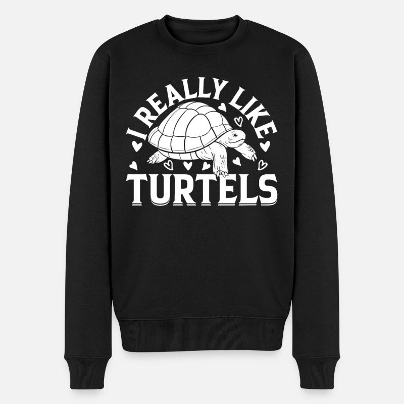 Amoureux des tortues de mer Tortue mignonne - J’aime vraiment Turtl - Pull Premium bio Homme - noir