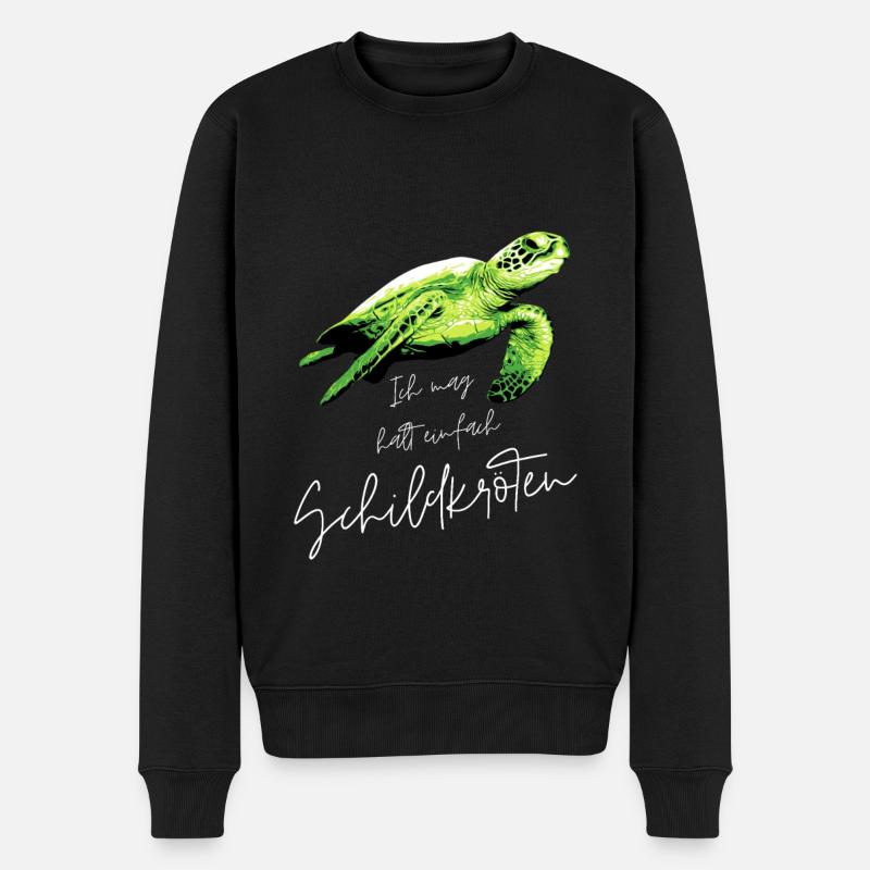 Ich mag halt einfach Schildkröten Naturschutz - Männer Premium Bio Pullover - Schwarz