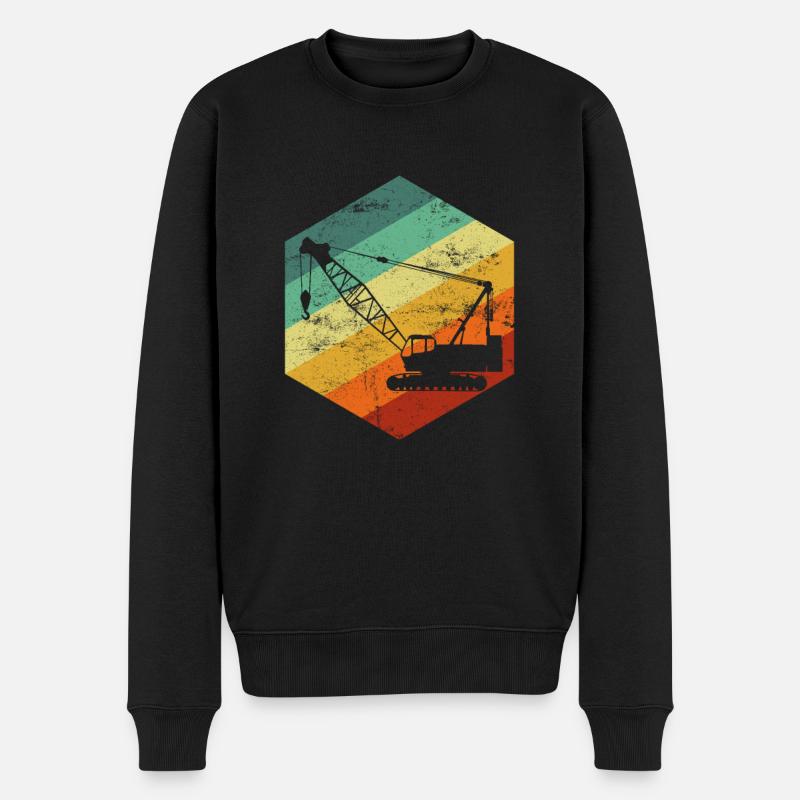 Crane operator american flag, crane operator - Männer Premium Bio Pullover - Schwarz