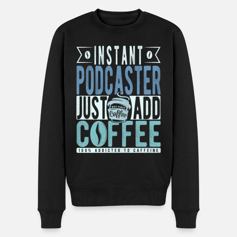 Podcaster café dicton - Pull Premium bio Homme - noir