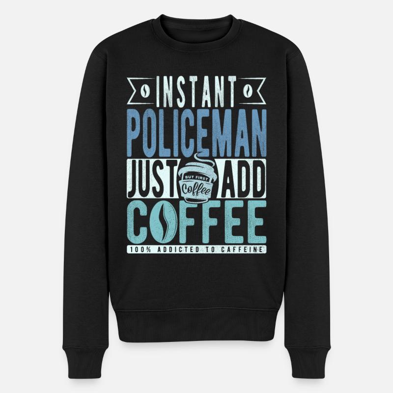 Policeman coffee saying - Men's Premium Organic Jumper - black