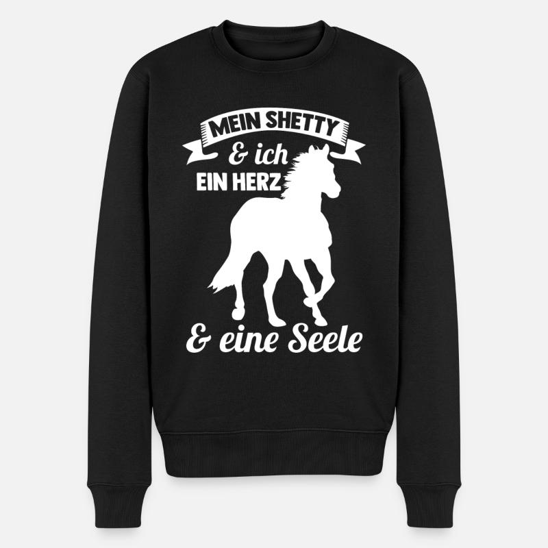 Pferd Reitsport Reiten Pferdesport Shetty - Männer Premium Bio Pullover - Schwarz