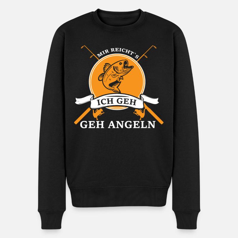 Mir reichts, ich geh Angeln - Männer Premium Bio Pullover - Schwarz