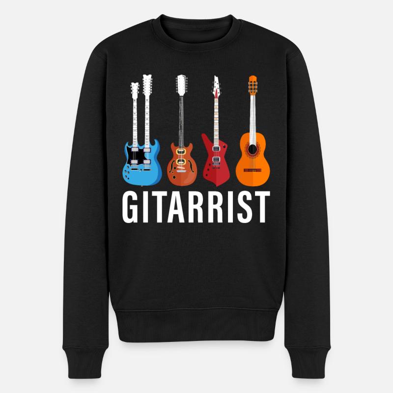 Gitarrist - Männer Premium Bio Pullover - Schwarz