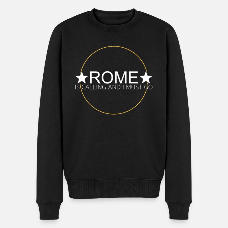 Rom Spruch - Männer Premium Bio Pullover - Schwarz