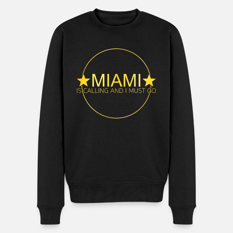 Miami Spruch - Männer Premium Bio Pullover - Schwarz
