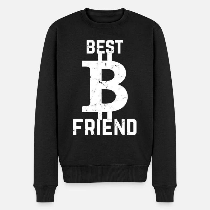 Bitcoin Lover Bitcoin Best Friend - Bitcoins - Männer Premium Bio Pullover - Schwarz