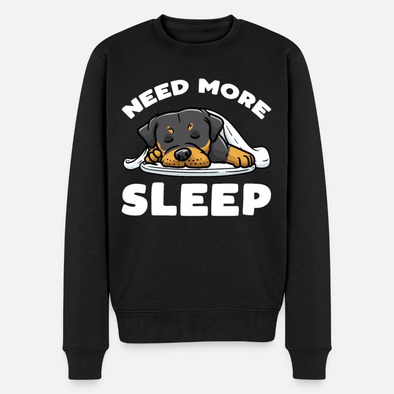 Rottweiler Chien endormi - Pull Premium bio Homme - noir
