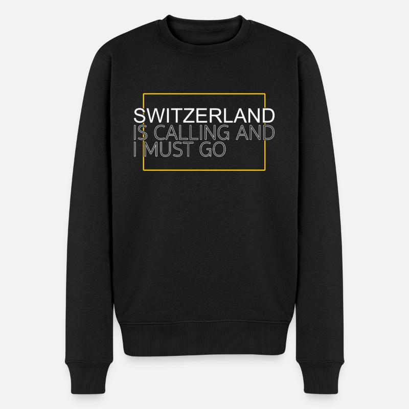 Schweiz Spruch - Männer Premium Bio Pullover - Schwarz