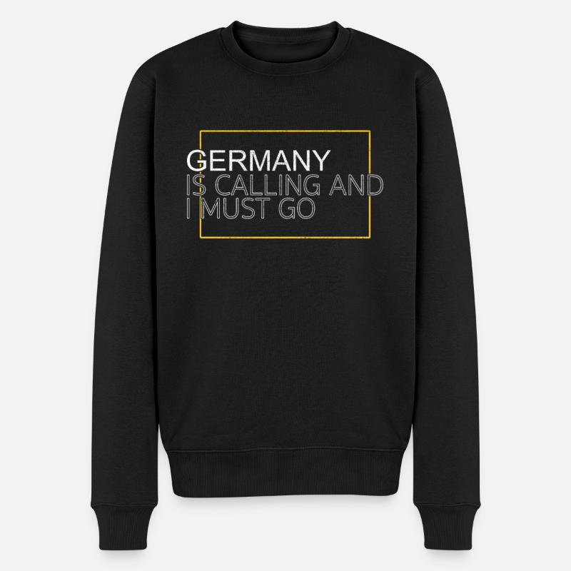 Deutschland Spruch - Männer Premium Bio Pullover - Schwarz