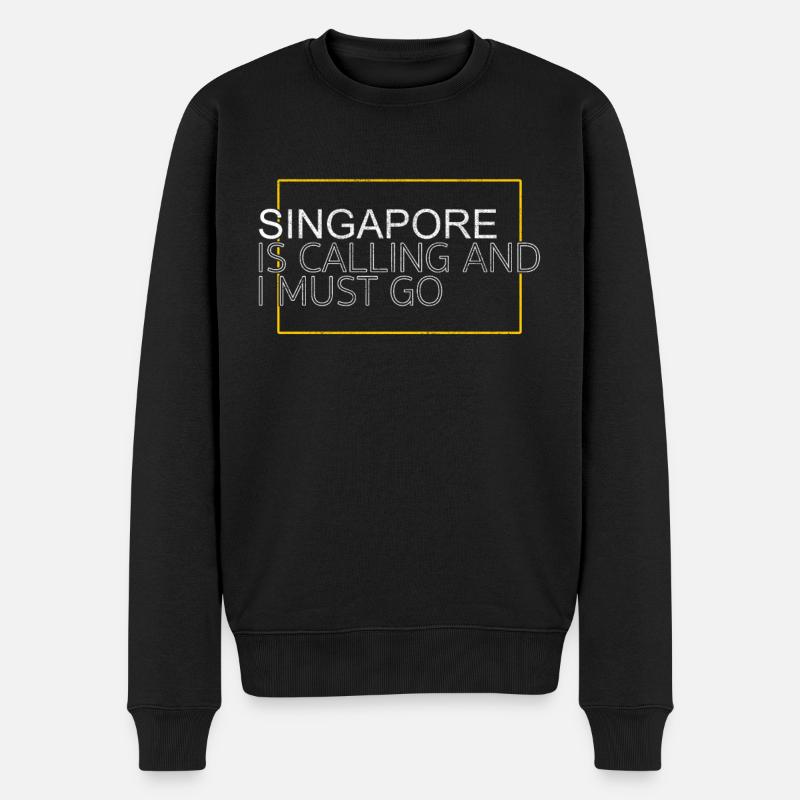 Singapur Spruch - Männer Premium Bio Pullover - Schwarz