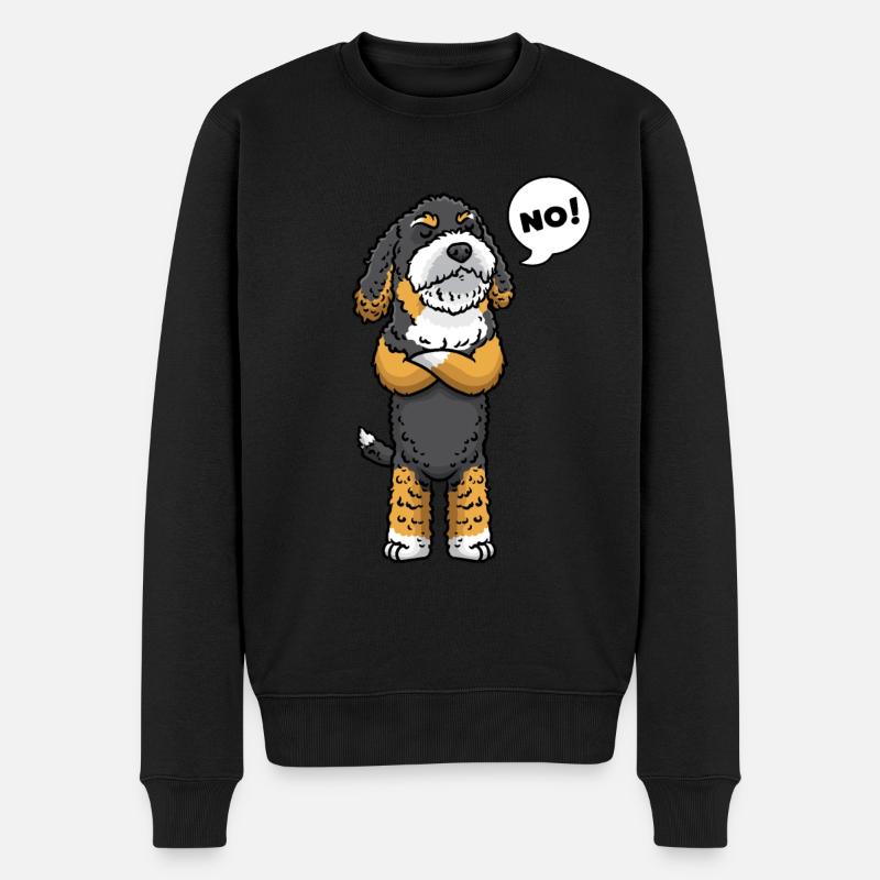 Bernedoodle Hund Stur - Männer Premium Bio Pullover - Schwarz