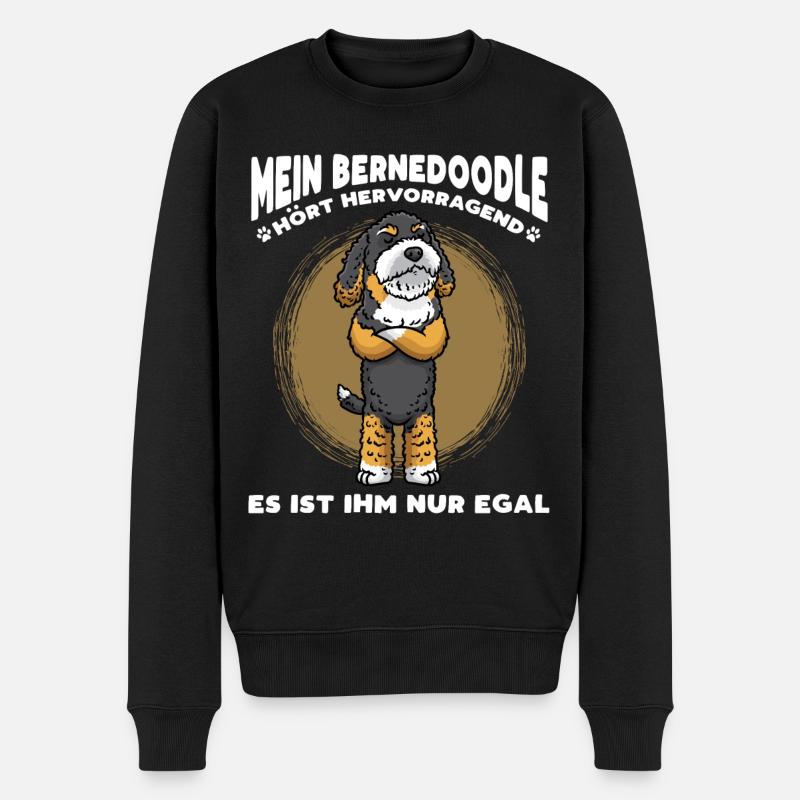 Stur Bernedoodle Hund - Männer Premium Bio Pullover - Schwarz