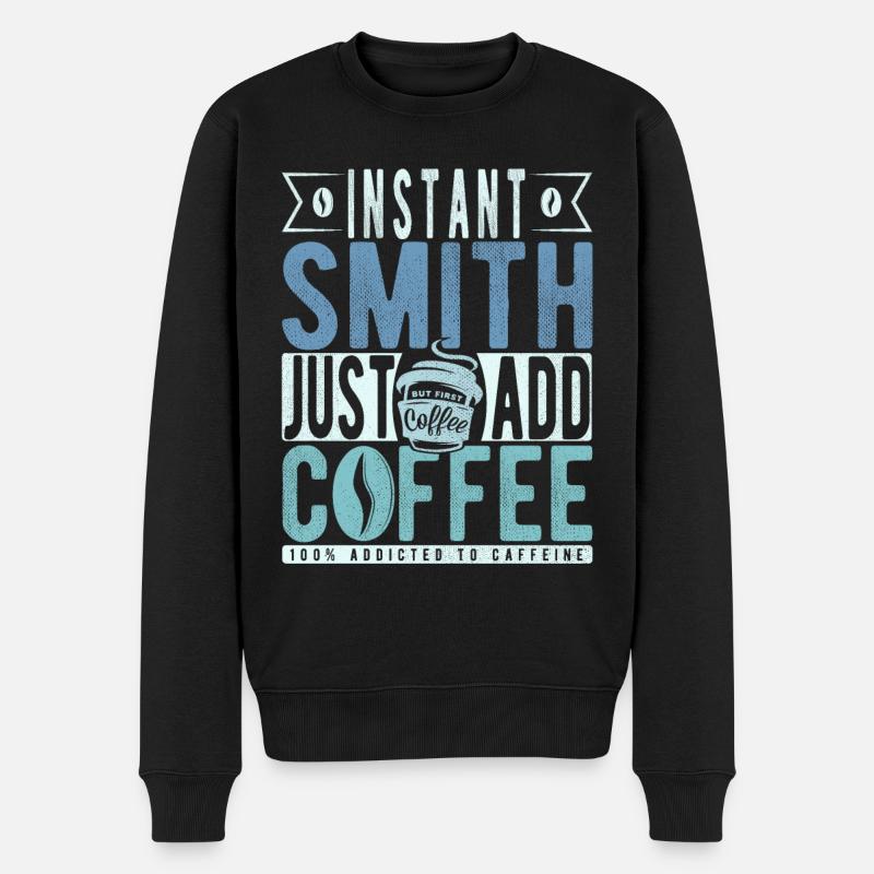 Schmied Kaffee Spruch - Männer Premium Bio Pullover - Schwarz