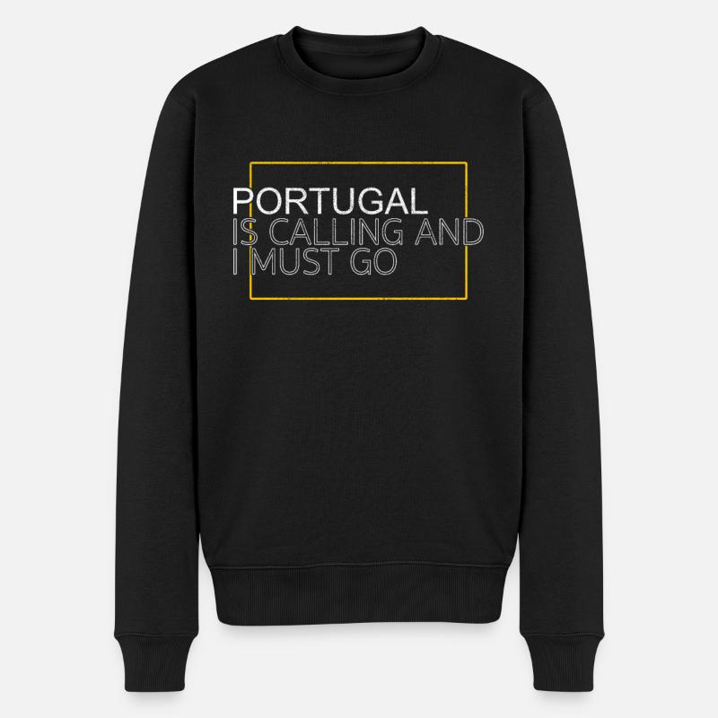 Portugal Spruch - Männer Premium Bio Pullover - Schwarz