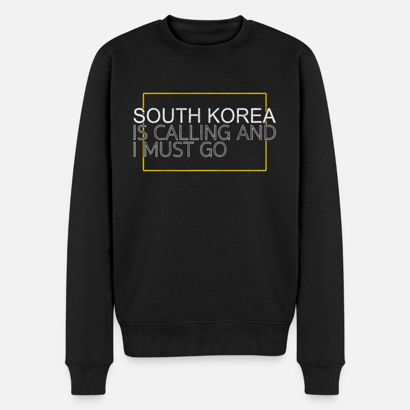 South Korea - Männer Premium Bio Pullover - Schwarz