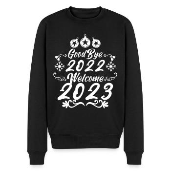 au revoir 2022 bienvenue 2023 cadeau bonne année. - Pull Premium bio Homme - noir - Devant - Nico (187cm)