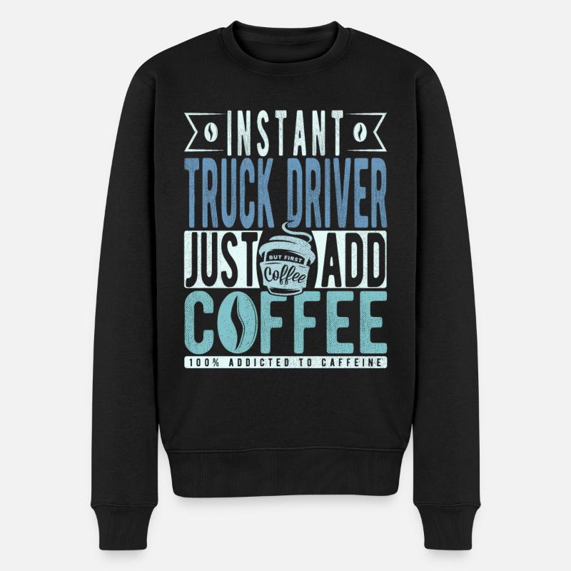Camionneur Café Dicton - Pull Premium bio Homme - noir