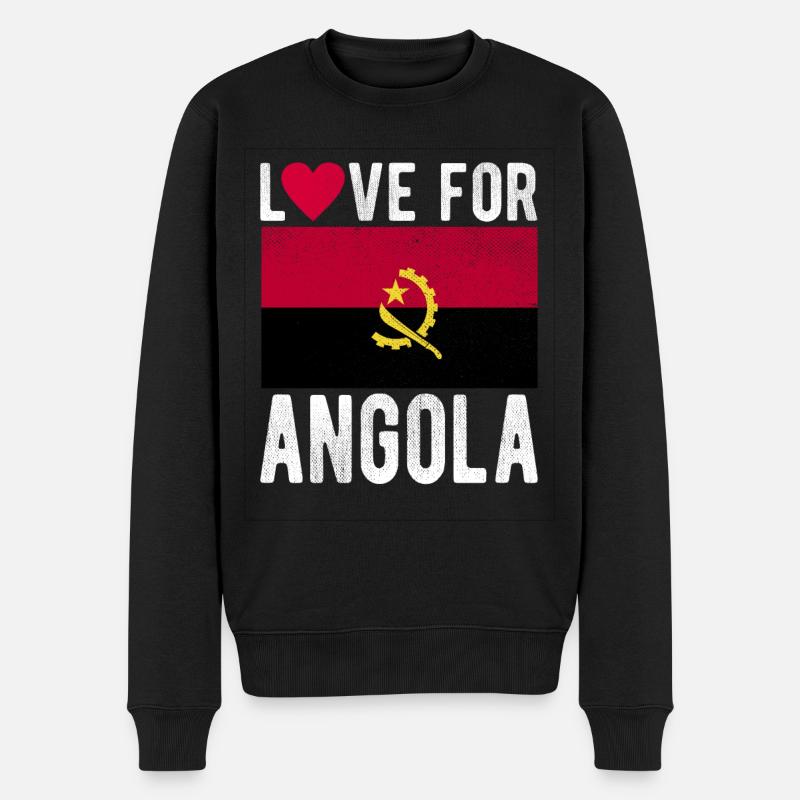 Angola Souvenir - Männer Premium Bio Pullover - Schwarz