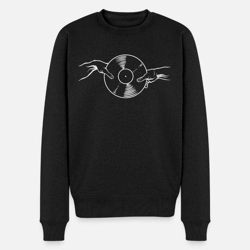 Vinyl Vintage Musik DJ Retro Techno Vinyl - Männer Premium Bio Pullover - Schwarz