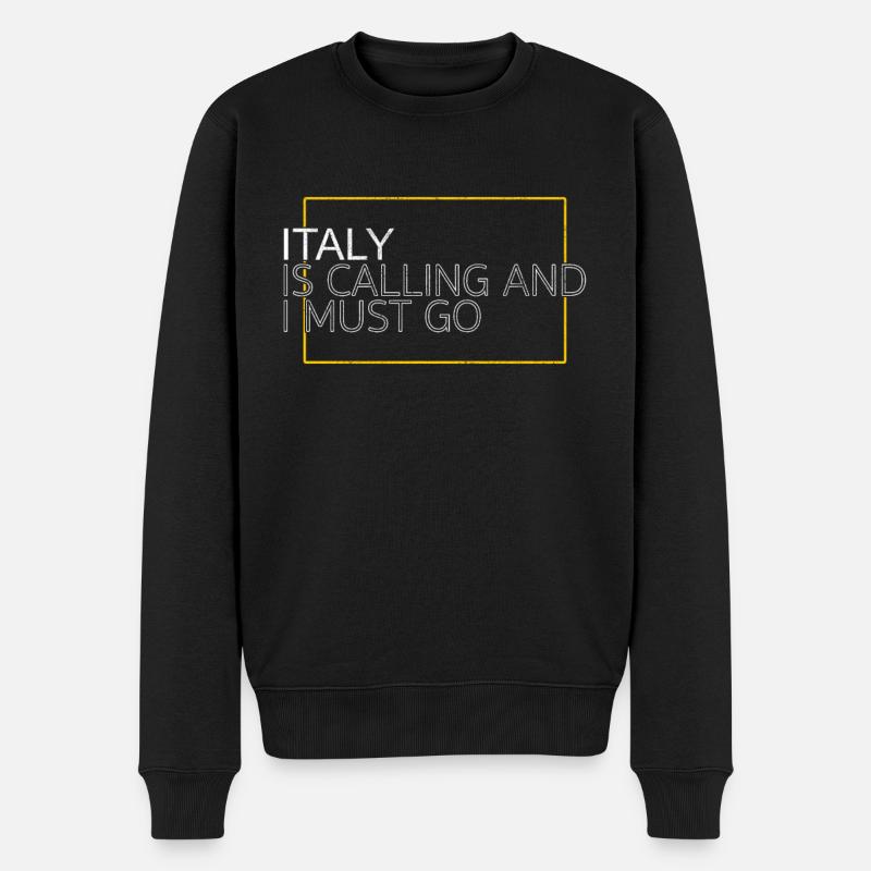 Italien Spruch - Männer Premium Bio Pullover - Schwarz