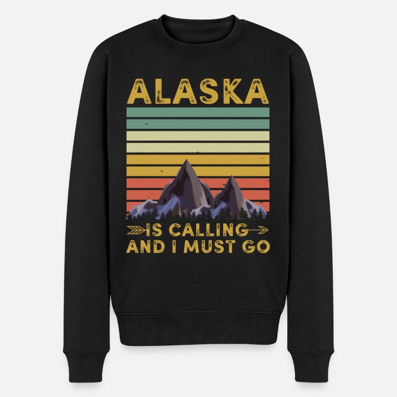 Alaska Geschenk USA Natur Bär Denali Grizzly Wald - Männer Premium Bio Pullover - Schwarz